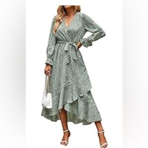 Green Floral Dress XXL